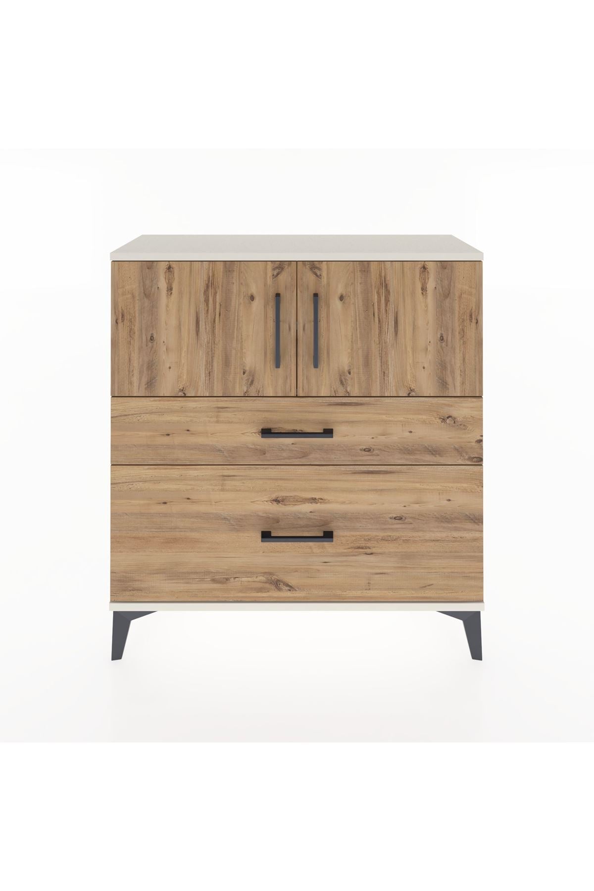 Arges Şifonyer 2 Raflı 2 Çekmeceli 2 Kapaklı 88x30x96 - S04M053V3A