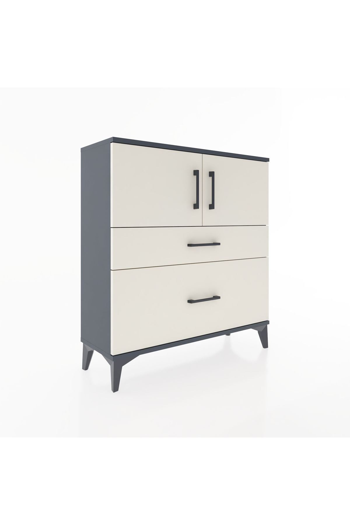 Arges Şifonyer 2 Raflı 2 Çekmeceli 2 Kapaklı 88x30x96 - S04M053V4A