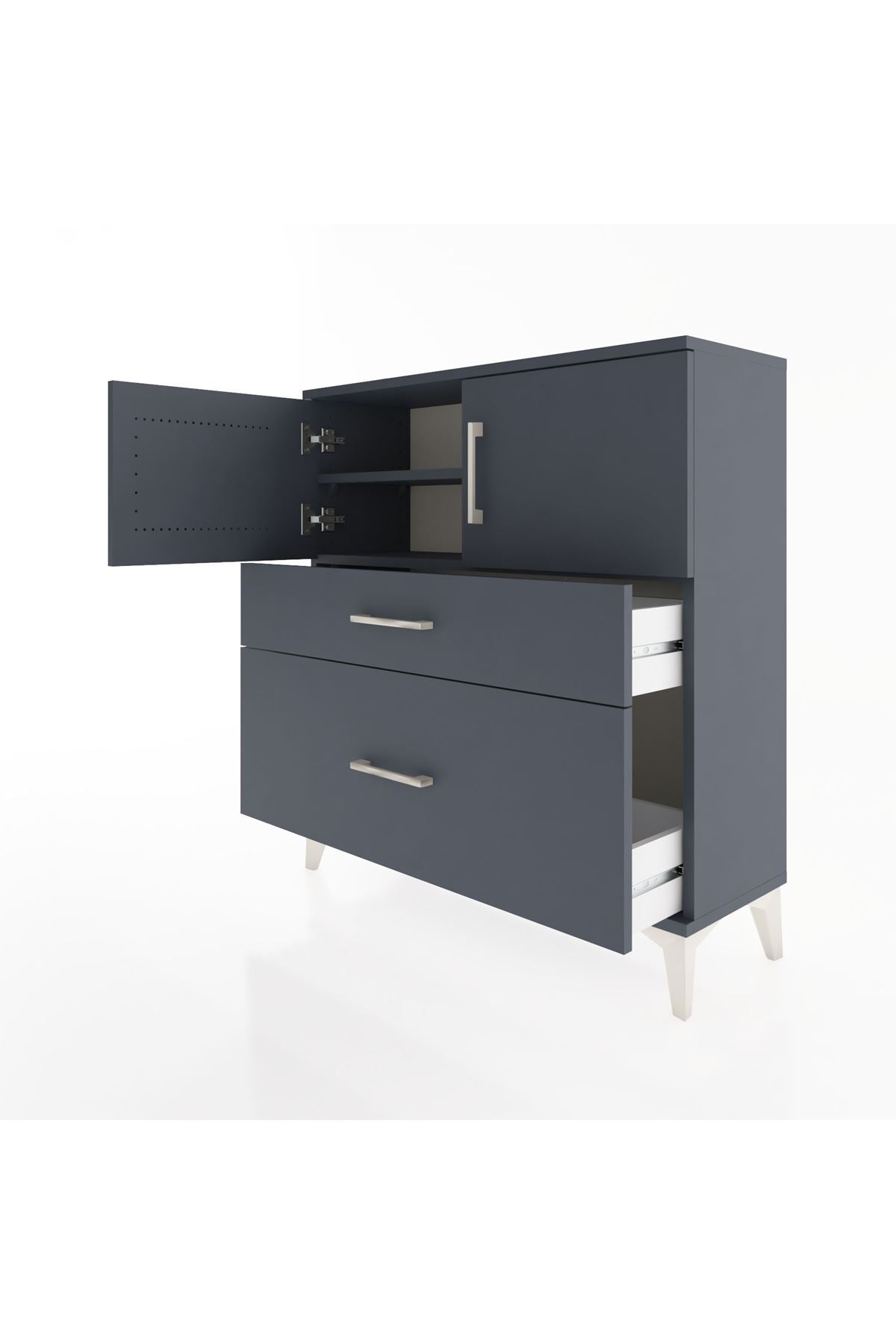 Arges Şifonyer 2 Raflı 2 Çekmeceli 2 Kapaklı 88x30x96 - S04M053V5A