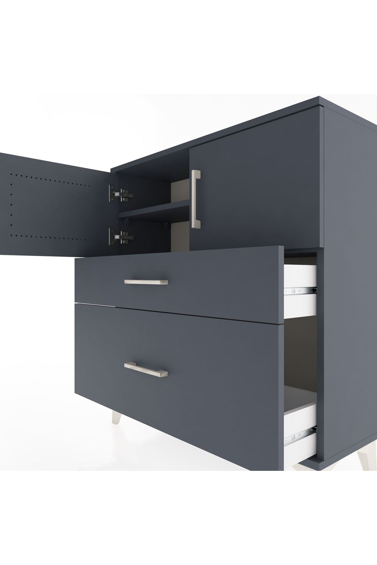 Arges Şifonyer 2 Raflı 2 Çekmeceli 2 Kapaklı 88x30x96 - S04M053V5A