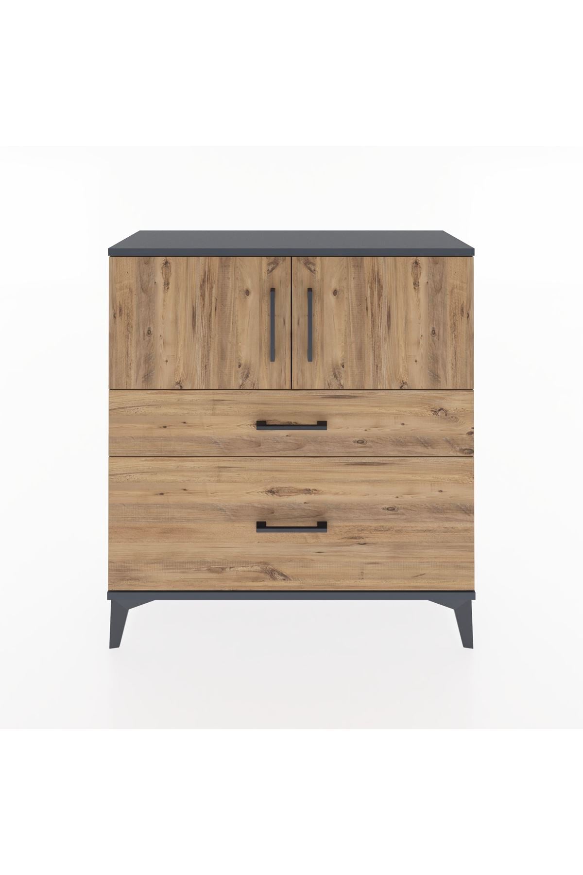 Arges Şifonyer 2 Raflı 2 Çekmeceli 2 Kapaklı 88x30x96 - S04M053V6A