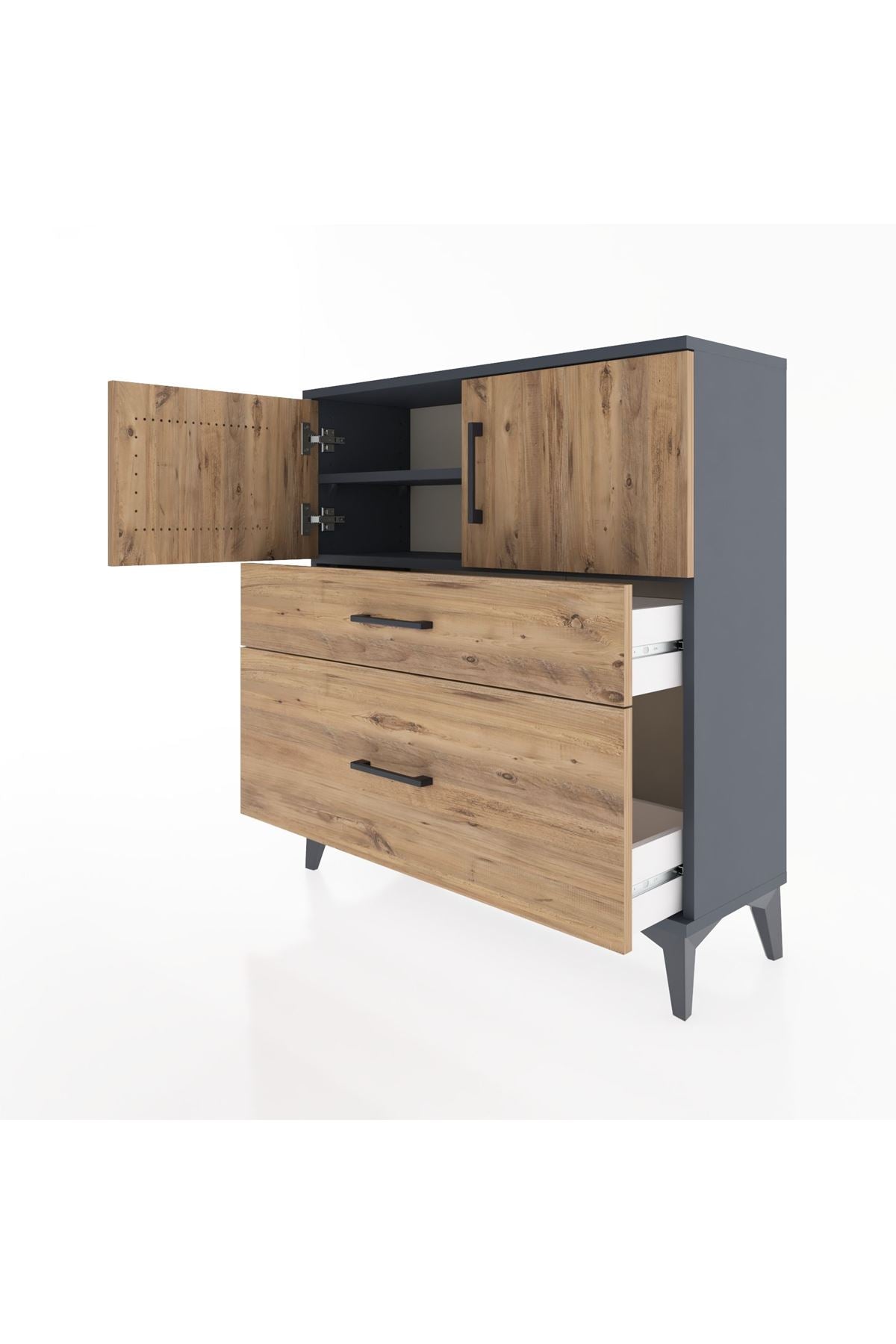 Arges Şifonyer 2 Raflı 2 Çekmeceli 2 Kapaklı 88x30x96 - S04M053V6A
