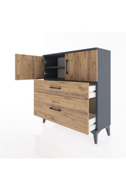 Arges Şifonyer 2 Raflı 2 Çekmeceli 2 Kapaklı 88x30x96 - S04M053V6A