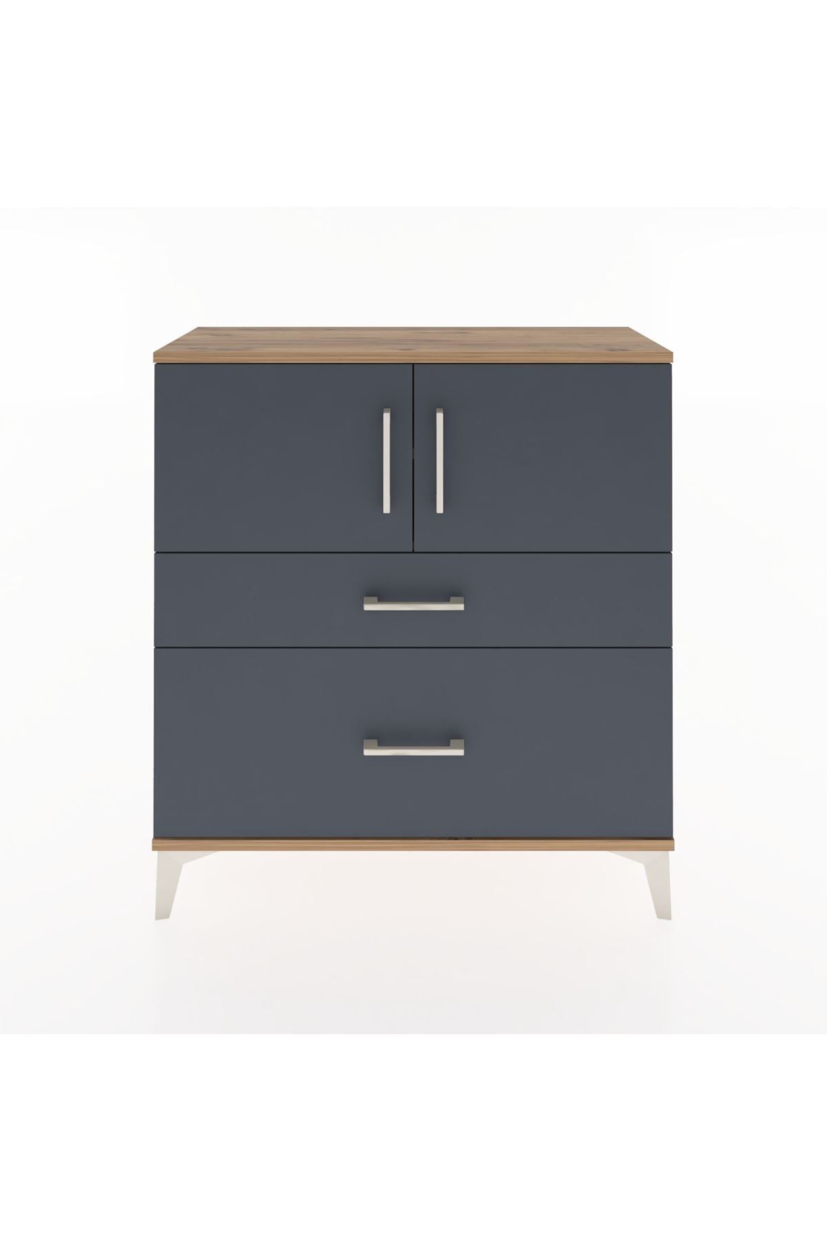 Arges Şifonyer 2 Raflı 2 Çekmeceli 2 Kapaklı 88x30x96 - S04M053V8A