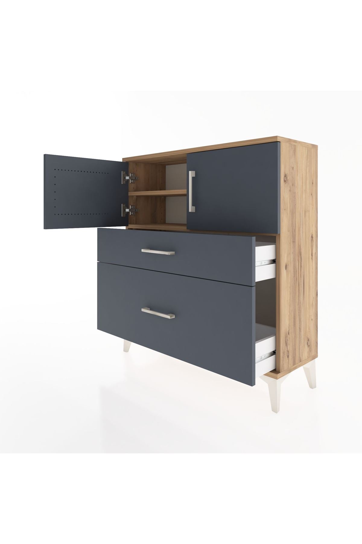 Arges Şifonyer 2 Raflı 2 Çekmeceli 2 Kapaklı 88x30x96 - S04M053V8A
