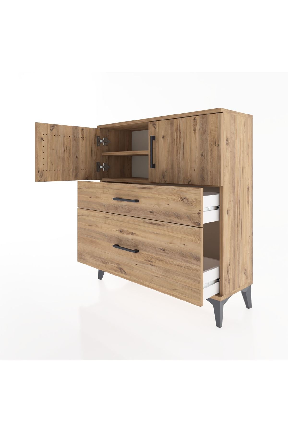 Arges Şifonyer 2 Raflı 2 Çekmeceli 2 Kapaklı 88x30x96 - S04M053V9A