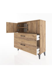 Arges Şifonyer 2 Raflı 2 Çekmeceli 2 Kapaklı 88x30x96 - S04M053V9A