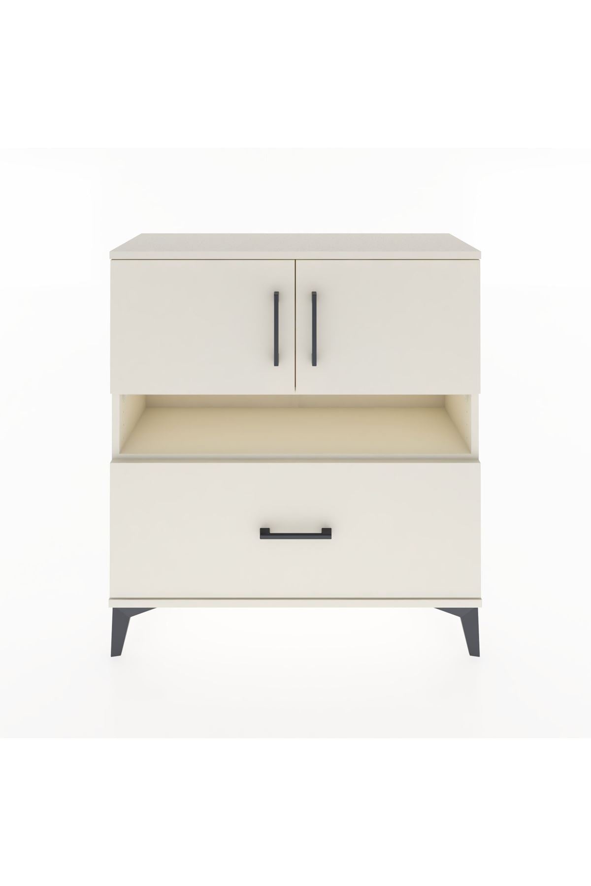 Arges Şifonyer 3 Raflı Tek Çekmeceli 2 Kapaklı 88x30x96 - S04M054V1A