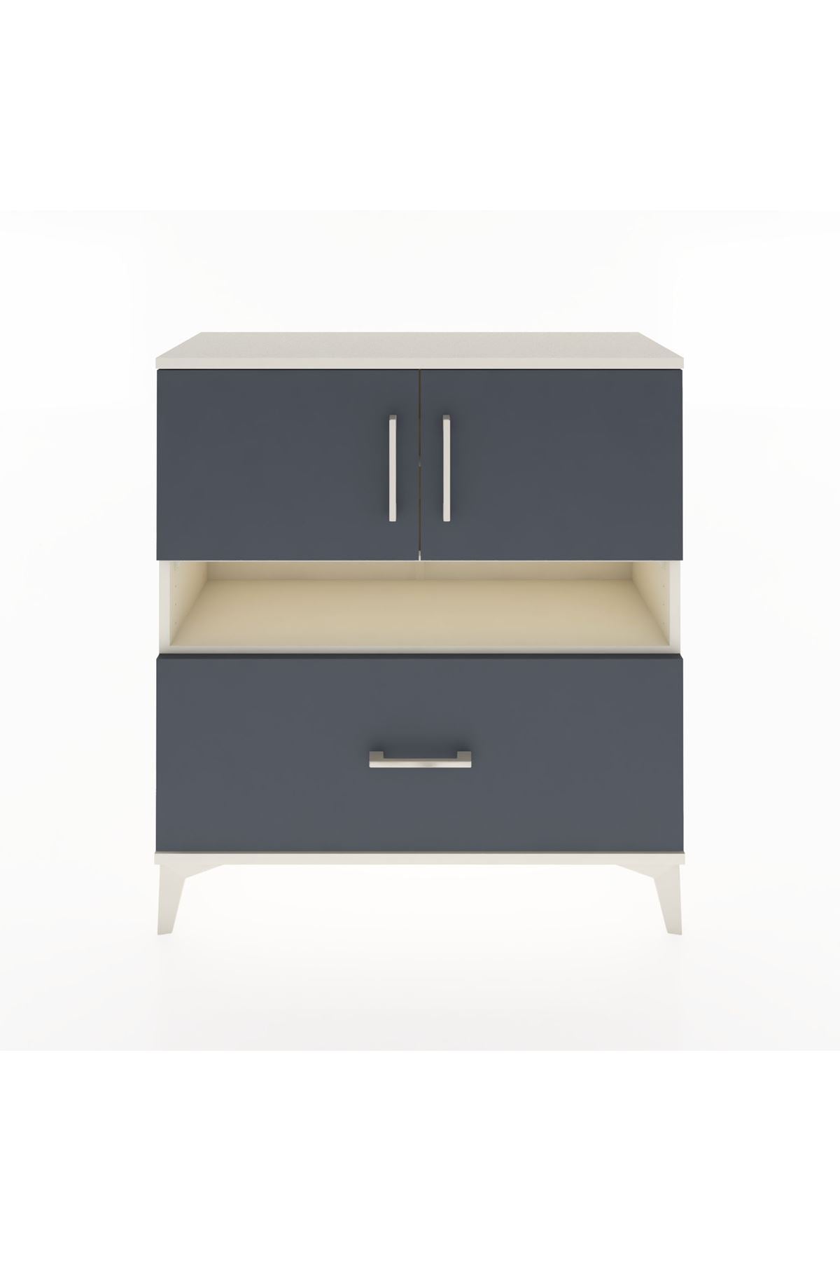 Arges Şifonyer 3 Raflı Tek Çekmeceli 2 Kapaklı 88x30x96 - S04M054V2A
