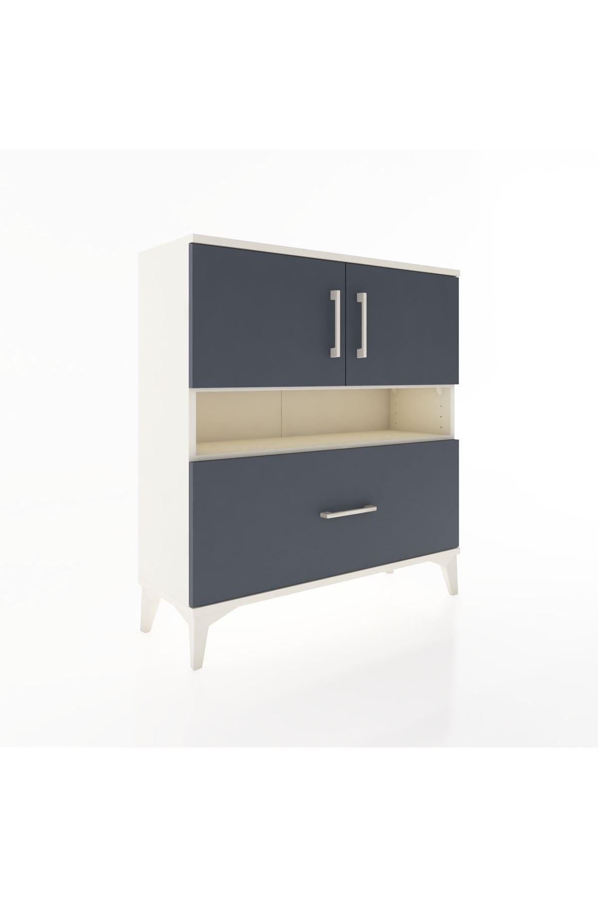 Arges Şifonyer 3 Raflı Tek Çekmeceli 2 Kapaklı 88x30x96 - S04M054V2A
