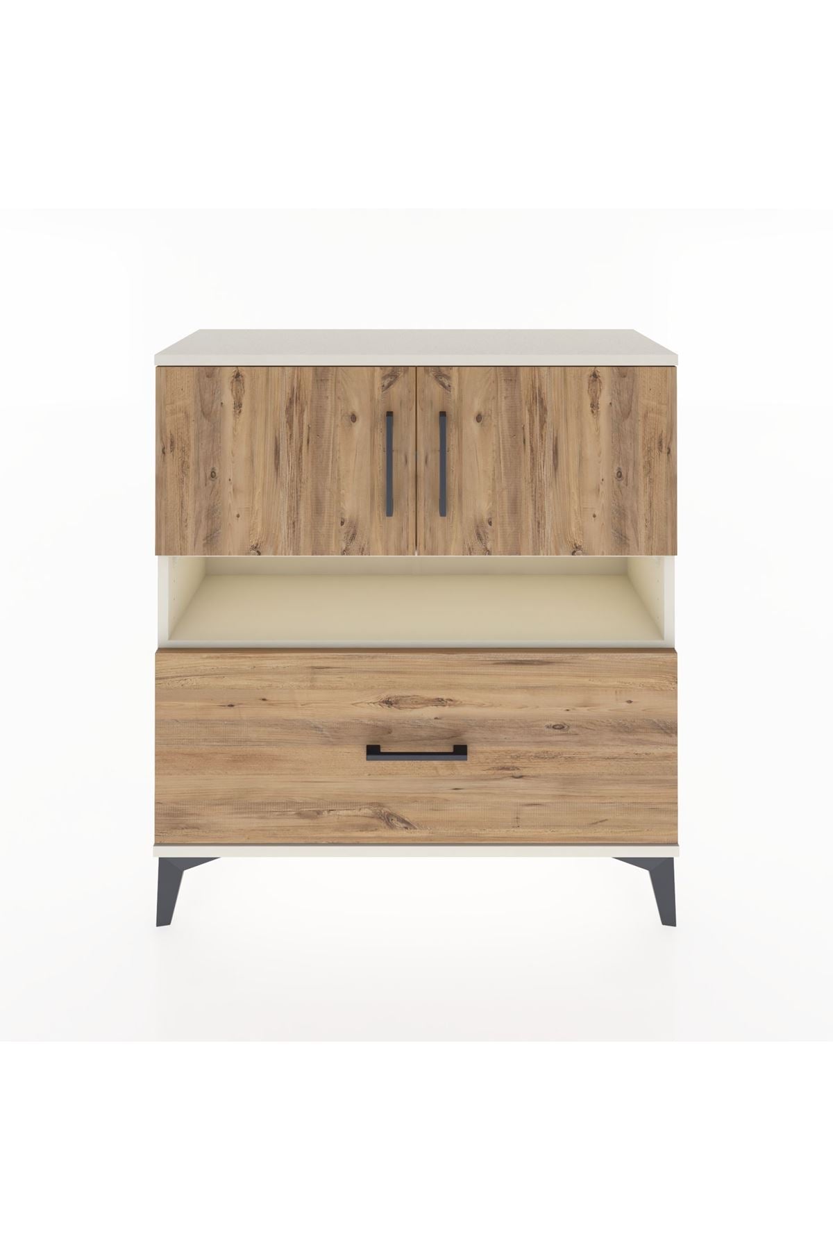 Arges Şifonyer 3 Raflı Tek Çekmeceli 2 Kapaklı 88x30x96 - S04M054V3A
