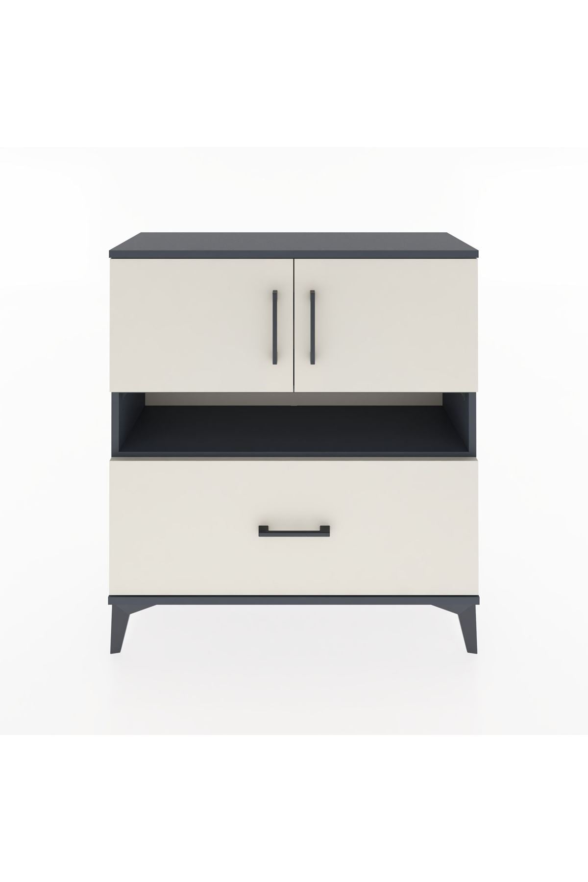 Arges Şifonyer 3 Raflı Tek Çekmeceli 2 Kapaklı 88x30x96 - S04M054V4A