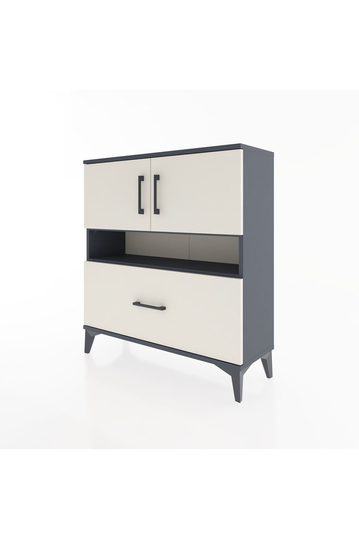 Arges Şifonyer 3 Raflı Tek Çekmeceli 2 Kapaklı 88x30x96 - S04M054V4A