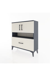 Arges Şifonyer 3 Raflı Tek Çekmeceli 2 Kapaklı 88x30x96 - S04M054V4A
