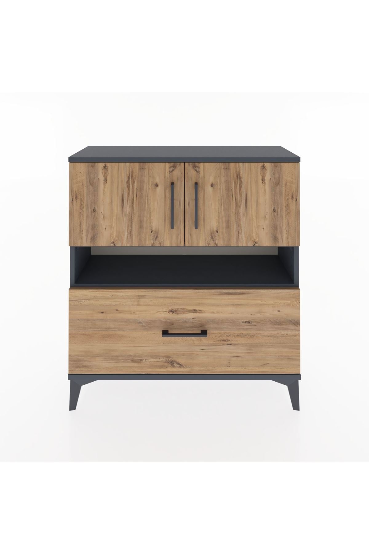 Arges Şifonyer 3 Raflı Tek Çekmeceli 2 Kapaklı 88x30x96 - S04M054V6A