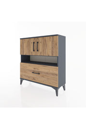 Arges Şifonyer 3 Raflı Tek Çekmeceli 2 Kapaklı 88x30x96 - S04M054V6A