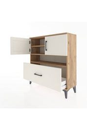 Arges Şifonyer 3 Raflı Tek Çekmeceli 2 Kapaklı 88x30x96 - S04M054V7A