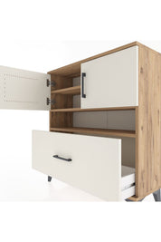 Arges Şifonyer 3 Raflı Tek Çekmeceli 2 Kapaklı 88x30x96 - S04M054V7A