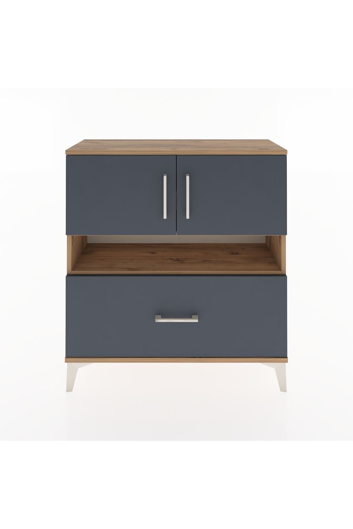 Arges Şifonyer 3 Raflı Tek Çekmeceli 2 Kapaklı 88x30x96 - S04M054V8A