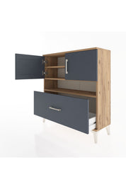 Arges Şifonyer 3 Raflı Tek Çekmeceli 2 Kapaklı 88x30x96 - S04M054V8A