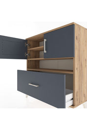 Arges Şifonyer 3 Raflı Tek Çekmeceli 2 Kapaklı 88x30x96 - S04M054V8A