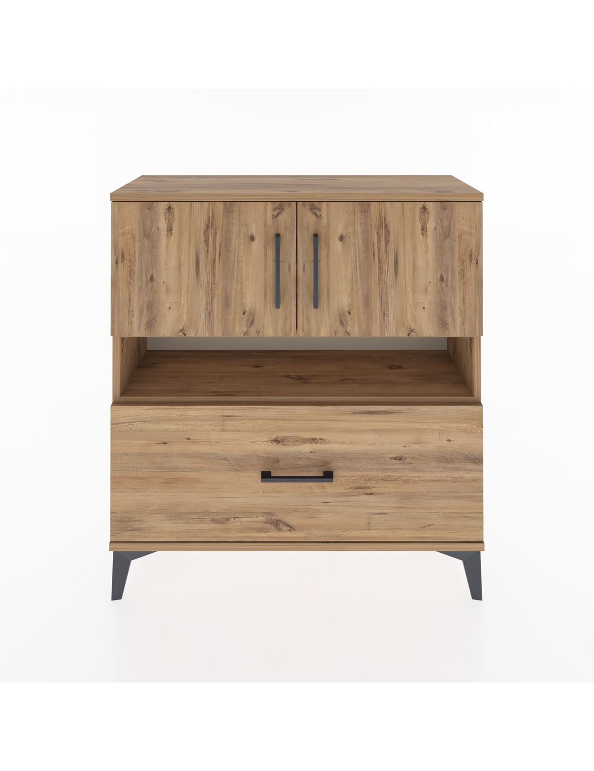 Arges Şifonyer 3 Raflı Tek Çekmeceli 2 Kapaklı 88x30x96 - S04M054V9A