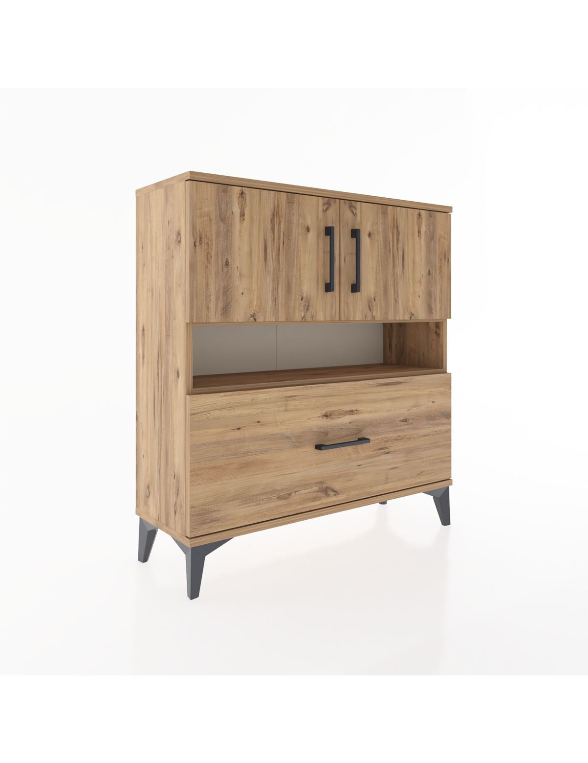 Arges Şifonyer 3 Raflı Tek Çekmeceli 2 Kapaklı 88x30x96 - S04M054V9A