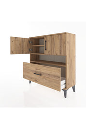 Arges Şifonyer 3 Raflı Tek Çekmeceli 2 Kapaklı 88x30x96 - S04M054V9A