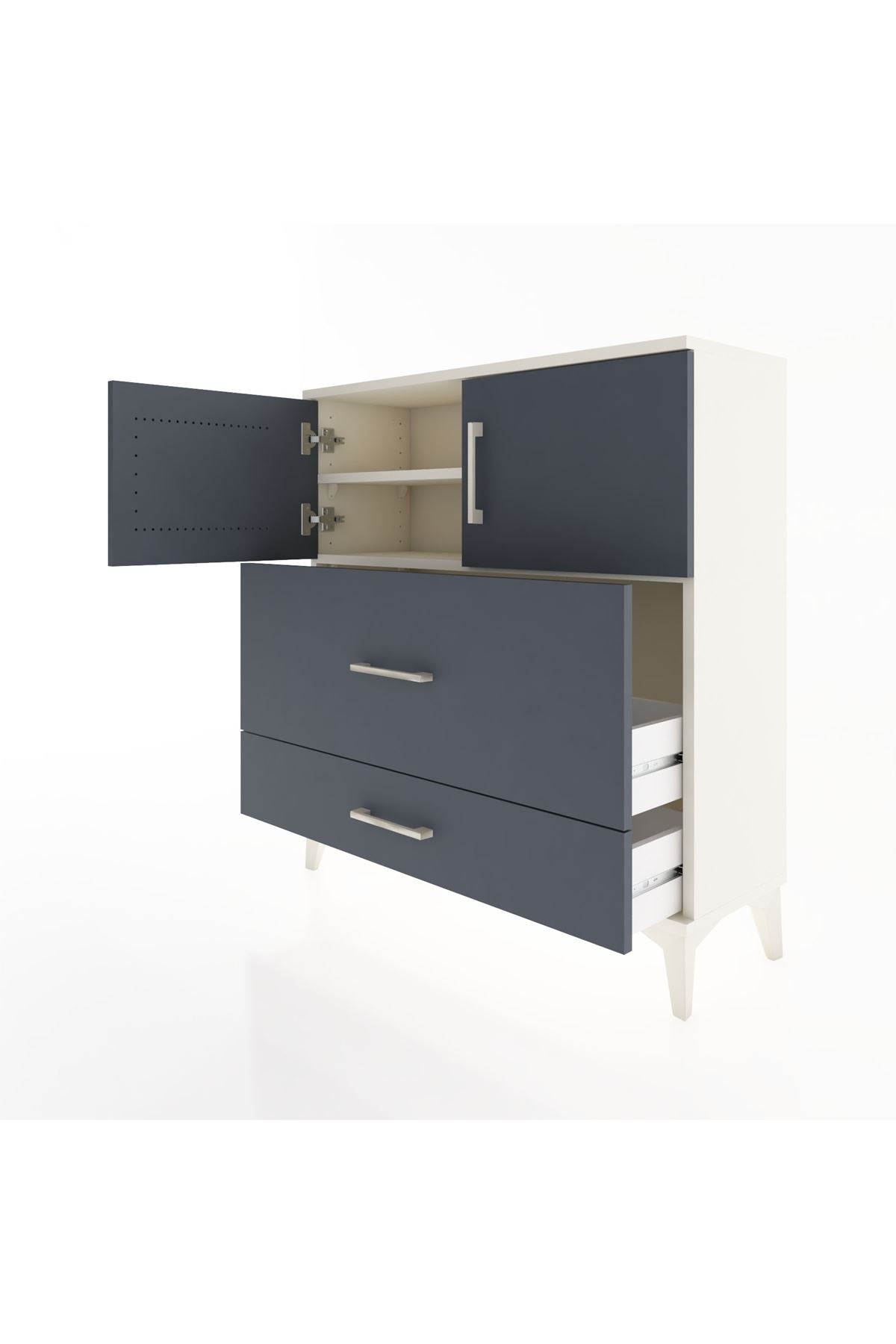 Arges Şifonyer 2 Raflı 2 Çekmeceli 2 Kapaklı 88x30x96 - S04M055V2A