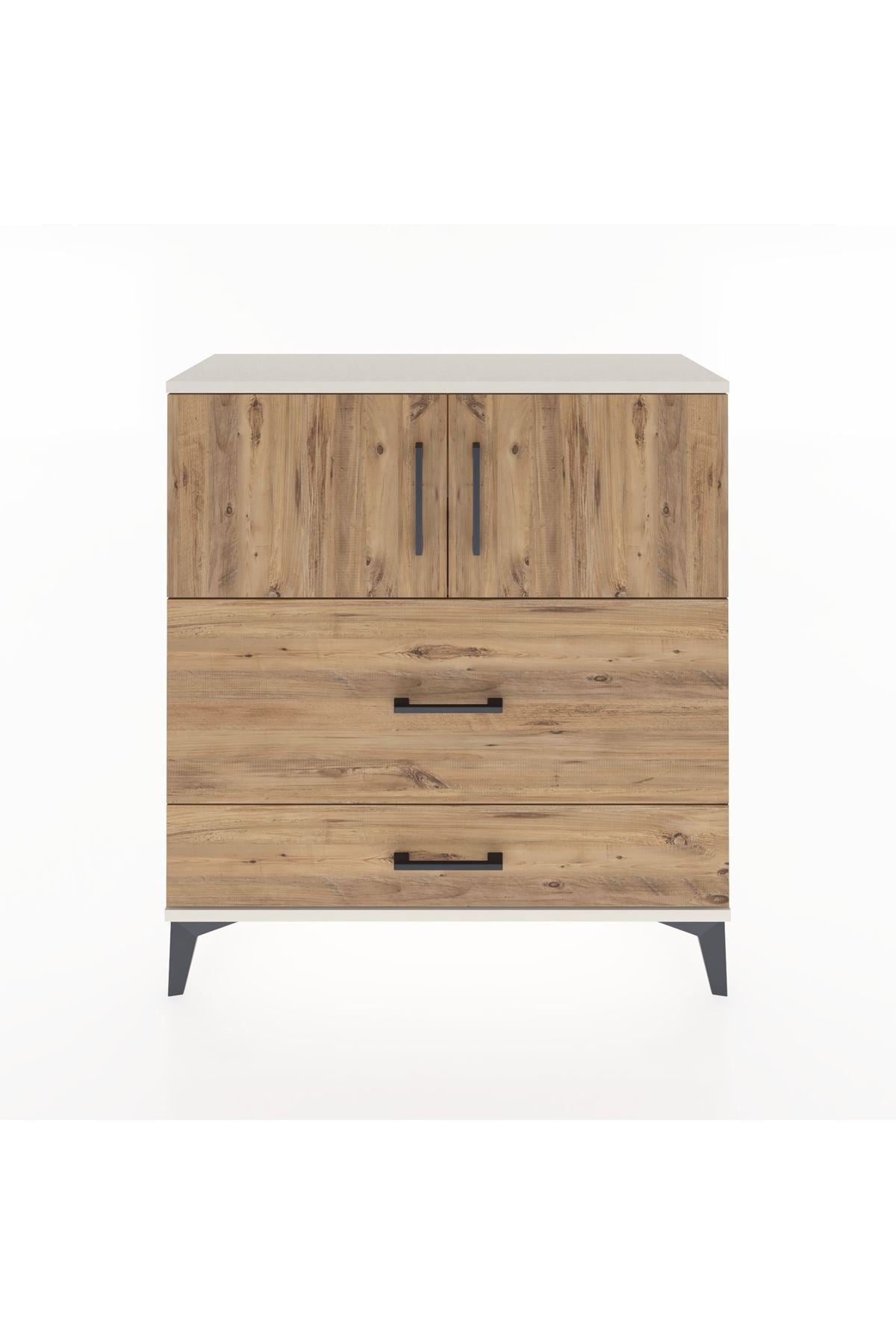 Arges Şifonyer 2 Raflı 2 Çekmeceli 2 Kapaklı 88x30x96 - S04M055V3A