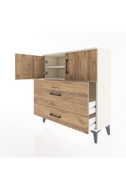 Arges Şifonyer 2 Raflı 2 Çekmeceli 2 Kapaklı 88x30x96 - S04M055V3A