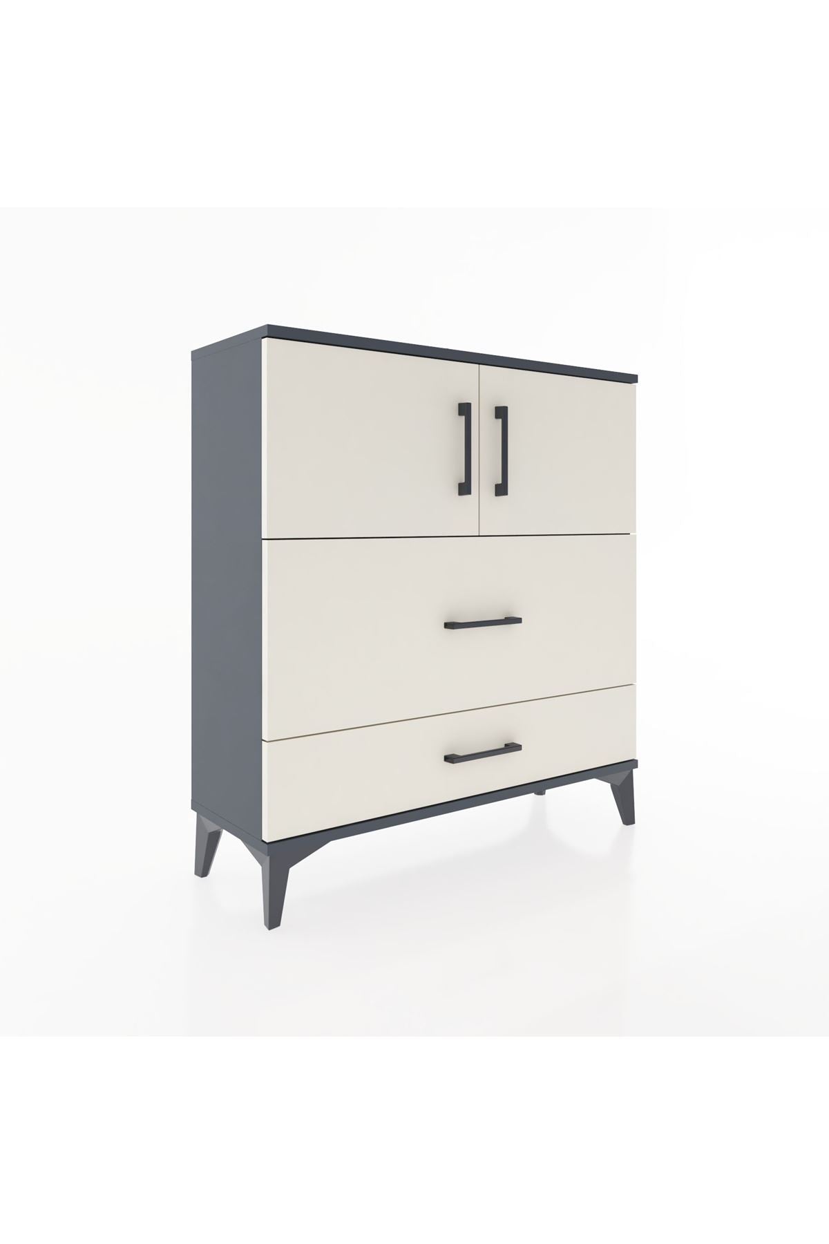 Arges Şifonyer 2 Raflı 2 Çekmeceli 2 Kapaklı 88x30x96 - S04M055V4A