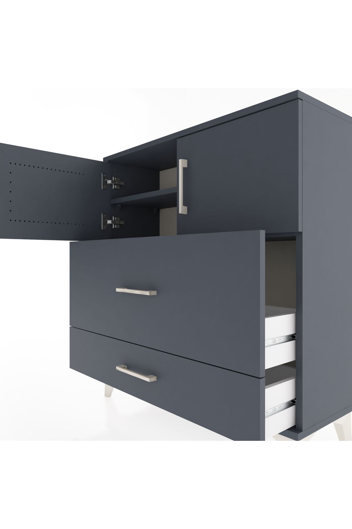 Arges Şifonyer 2 Raflı 2 Çekmeceli 2 Kapaklı 88x30x96 - S04M055V5A