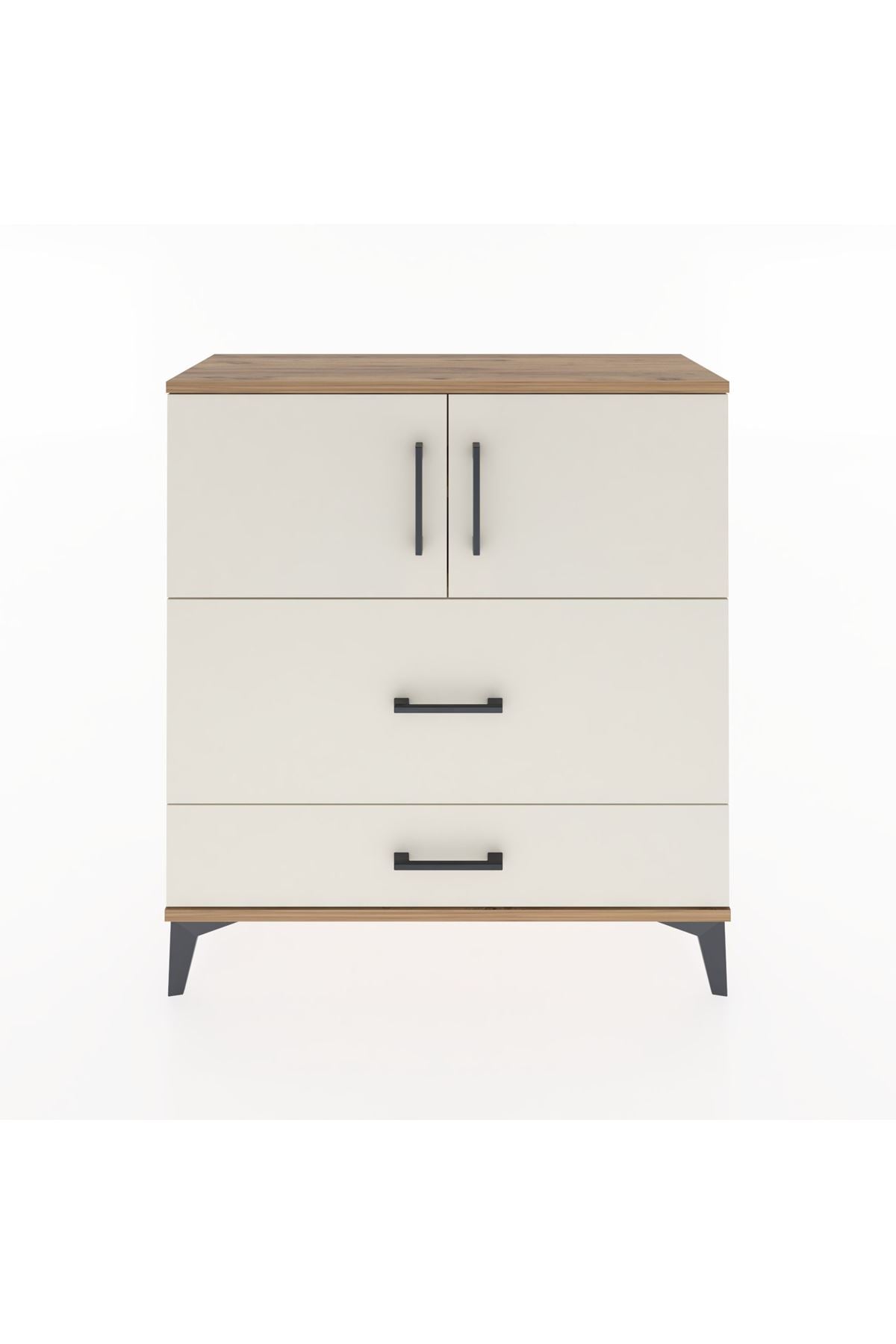 Arges Şifonyer 2 Raflı 2 Çekmeceli 2 Kapaklı 88x30x96 - S04M055V7A