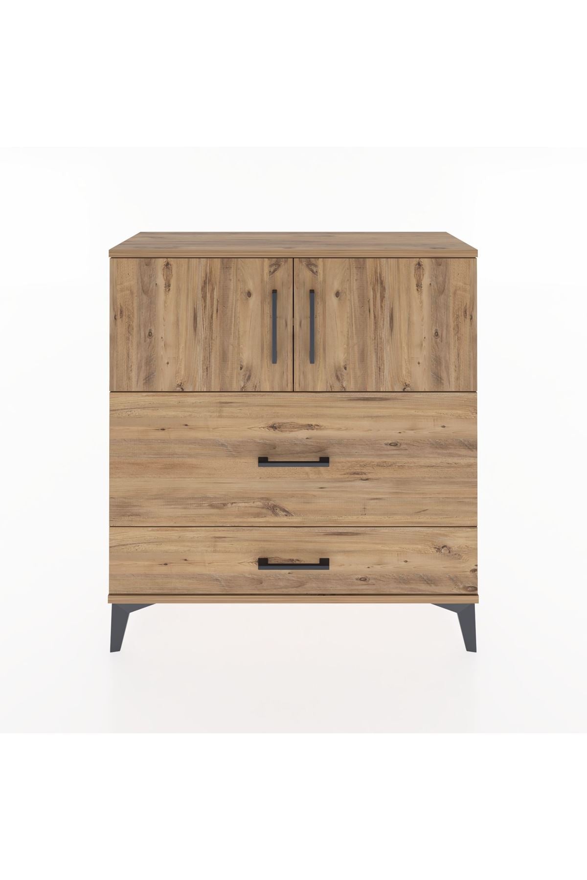 Arges Şifonyer 2 Raflı 2 Çekmeceli 2 Kapaklı 88x30x96 - S04M055V9A