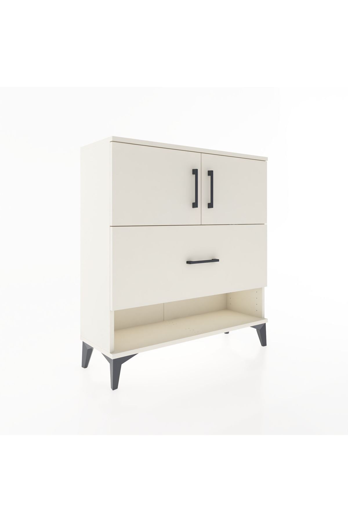 Arges Şifonyer 2 Raflı Tek Çekmeceli 2 Kapaklı 88x30x96 - S04M056V1A