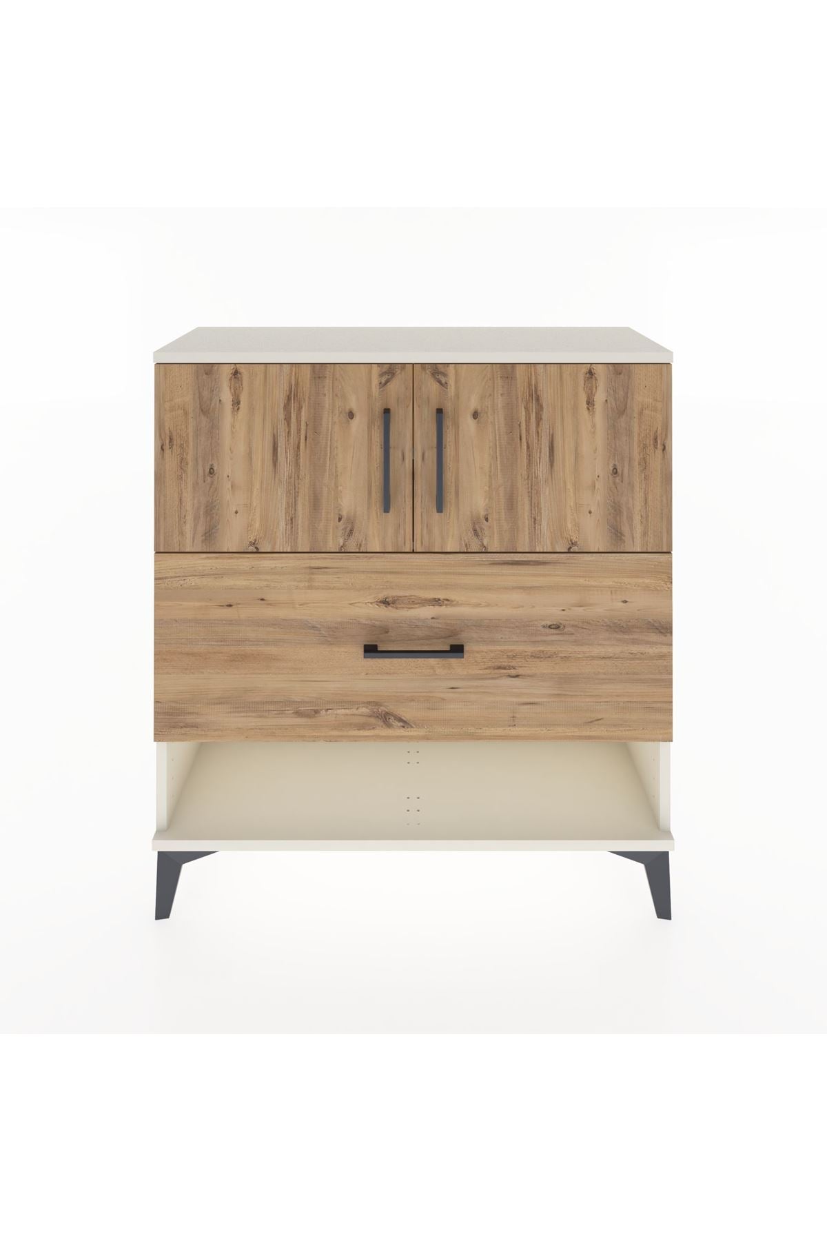 Arges Şifonyer 2 Raflı Tek Çekmeceli 2 Kapaklı 88x30x96 - S04M056V3A