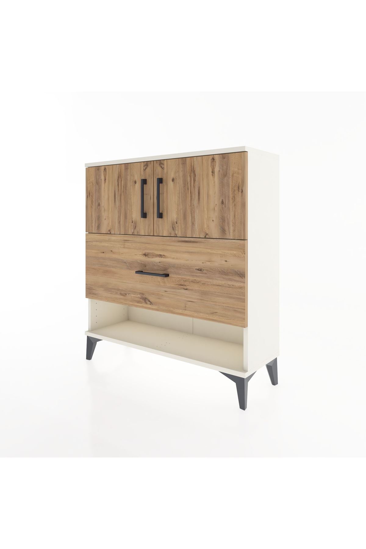 Arges Şifonyer 2 Raflı Tek Çekmeceli 2 Kapaklı 88x30x96 - S04M056V3A