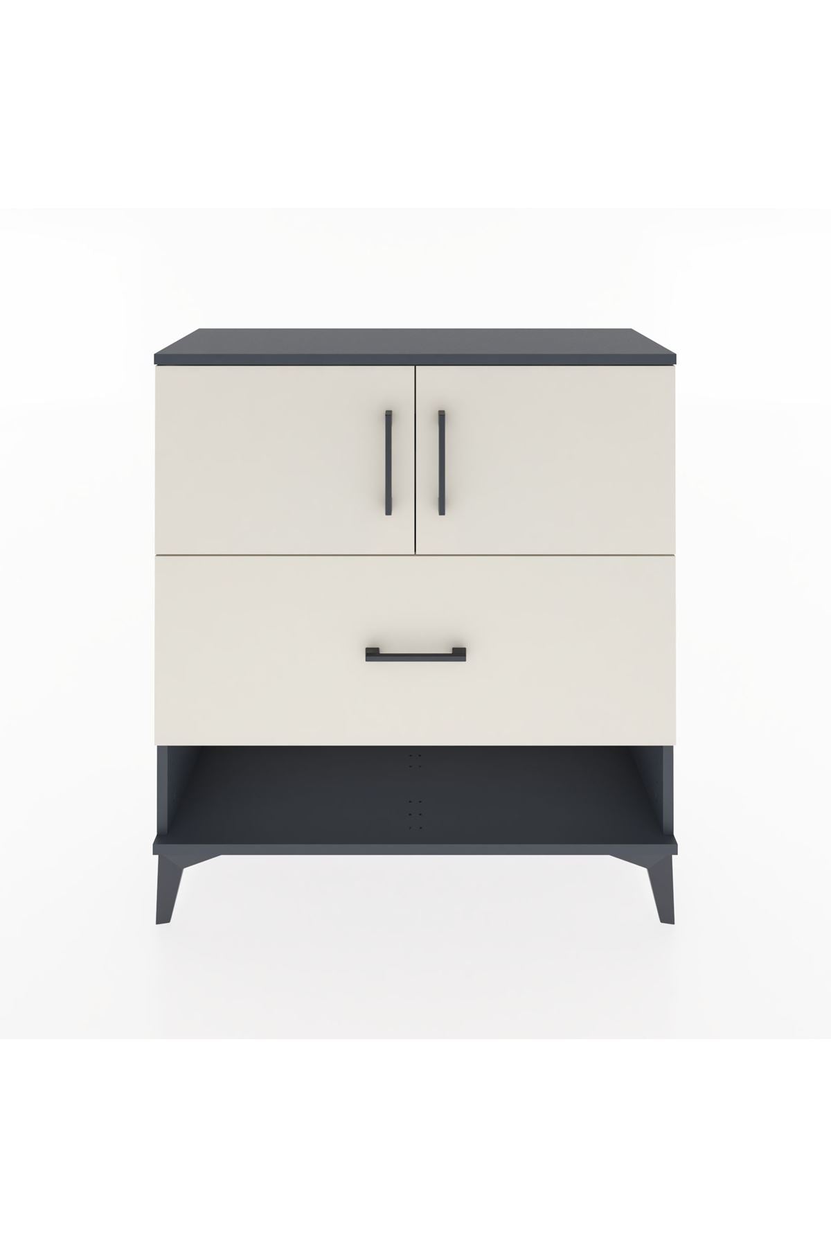 Arges Şifonyer 2 Raflı Tek Çekmeceli 2 Kapaklı 88x30x96 - S04M056V4A