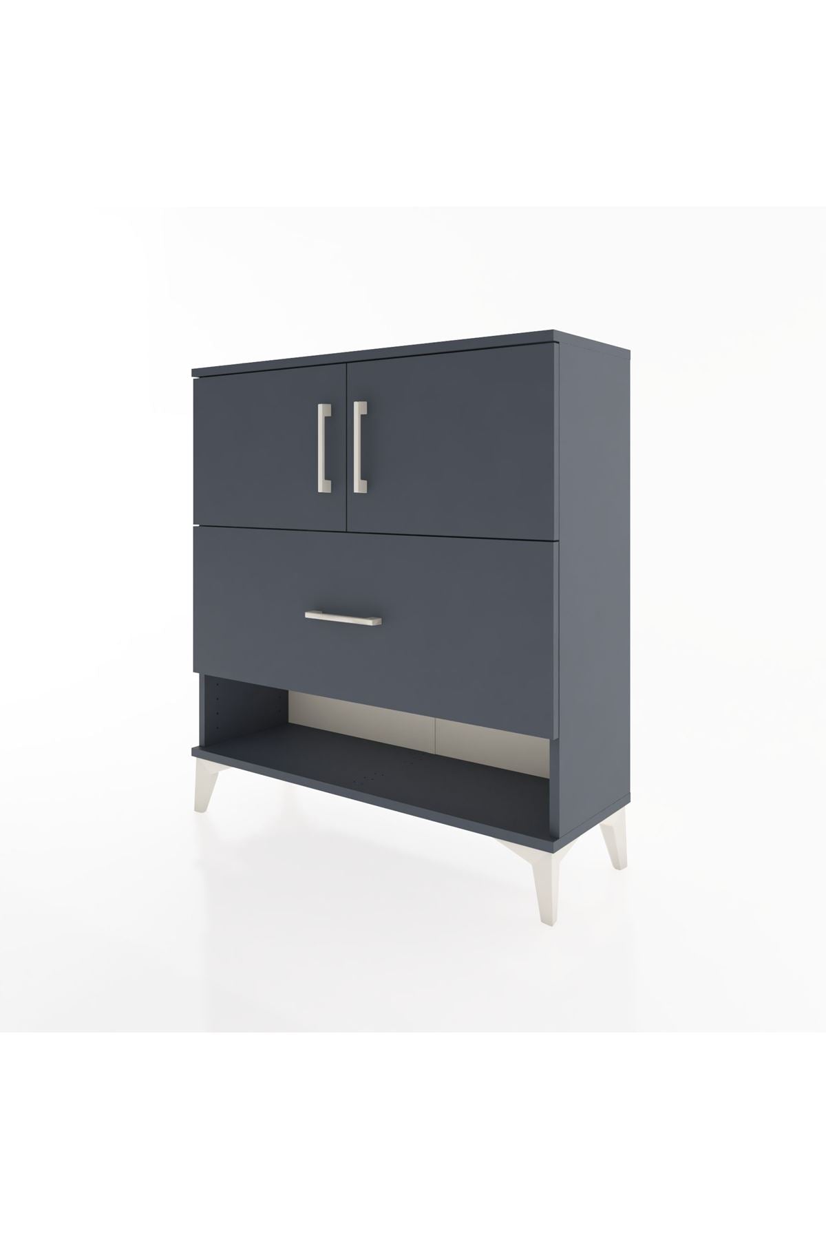 Arges Şifonyer 2 Raflı Tek Çekmeceli 2 Kapaklı 88x30x96 - S04M056V5A