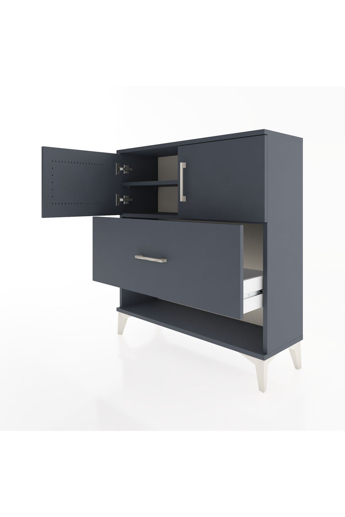 Arges Şifonyer 2 Raflı Tek Çekmeceli 2 Kapaklı 88x30x96 - S04M056V5A