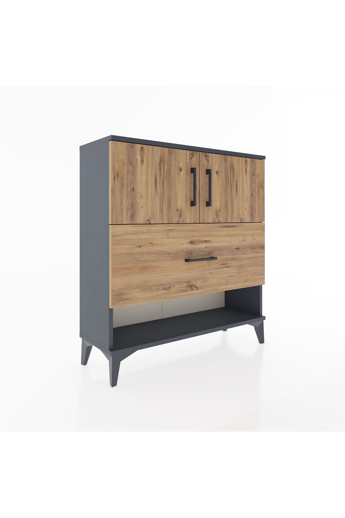 Arges Şifonyer 2 Raflı Tek Çekmeceli 2 Kapaklı 88x30x96 - S04M056V6A
