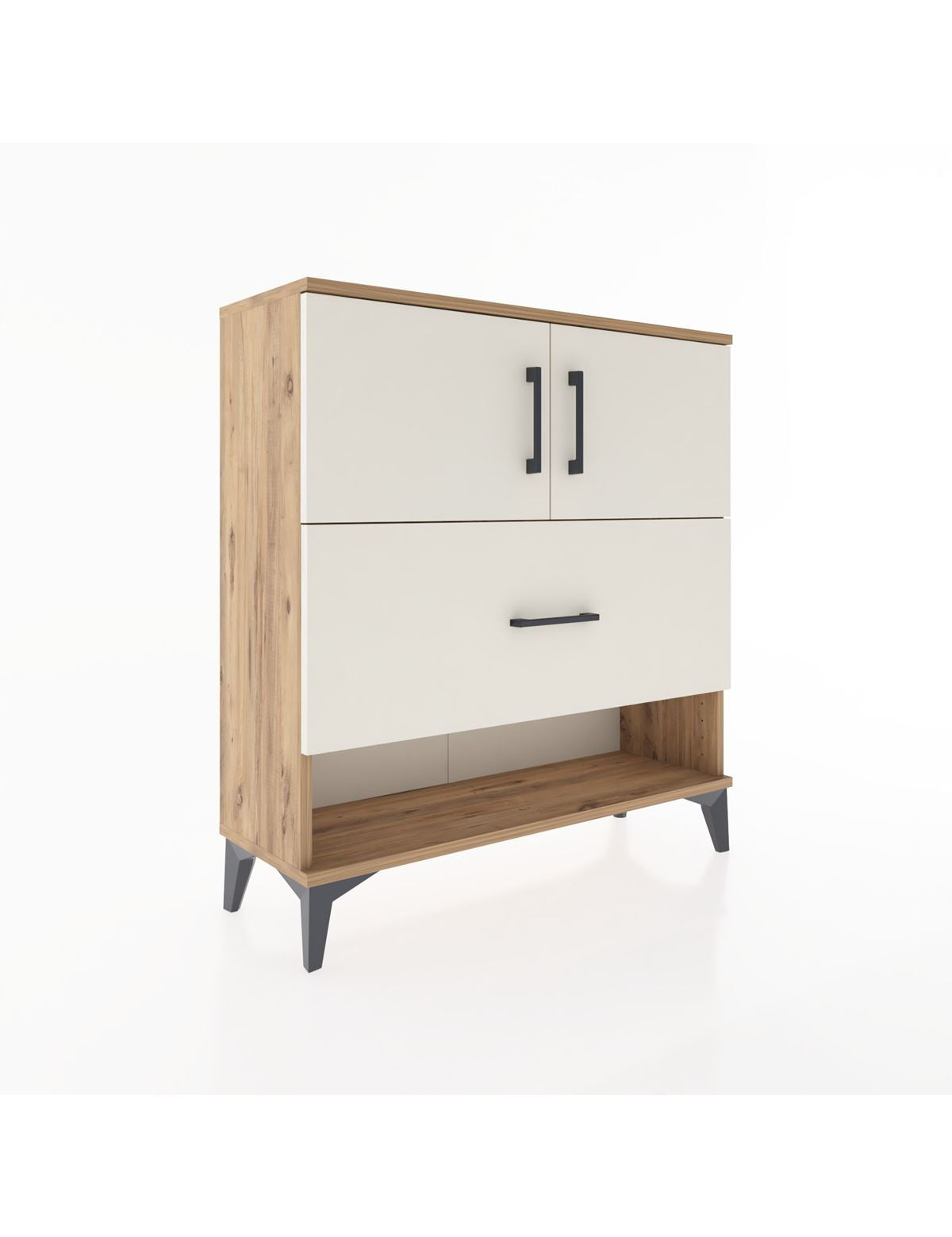 Arges Şifonyer 2 Raflı Tek Çekmeceli 2 Kapaklı 88x30x96 - S04M056V7A