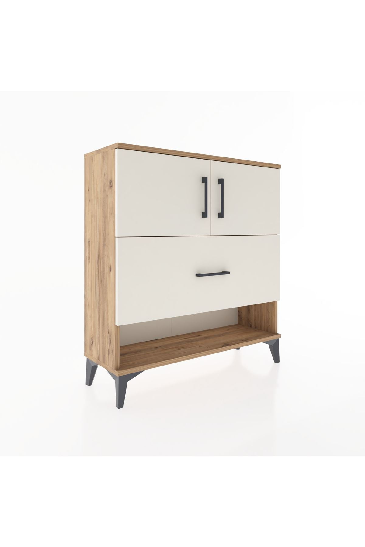 Arges Şifonyer 2 Raflı Tek Çekmeceli 2 Kapaklı 88x30x96 - S04M056V7A