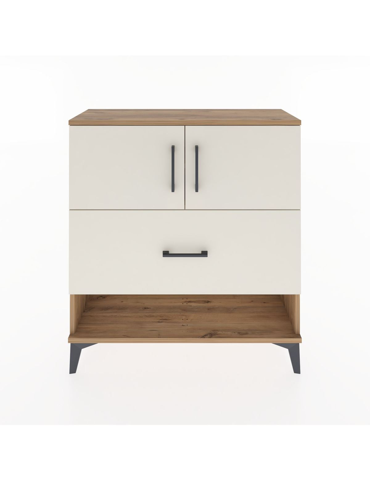 Arges Şifonyer 2 Raflı Tek Çekmeceli 2 Kapaklı 88x30x96 - S04M056V7A