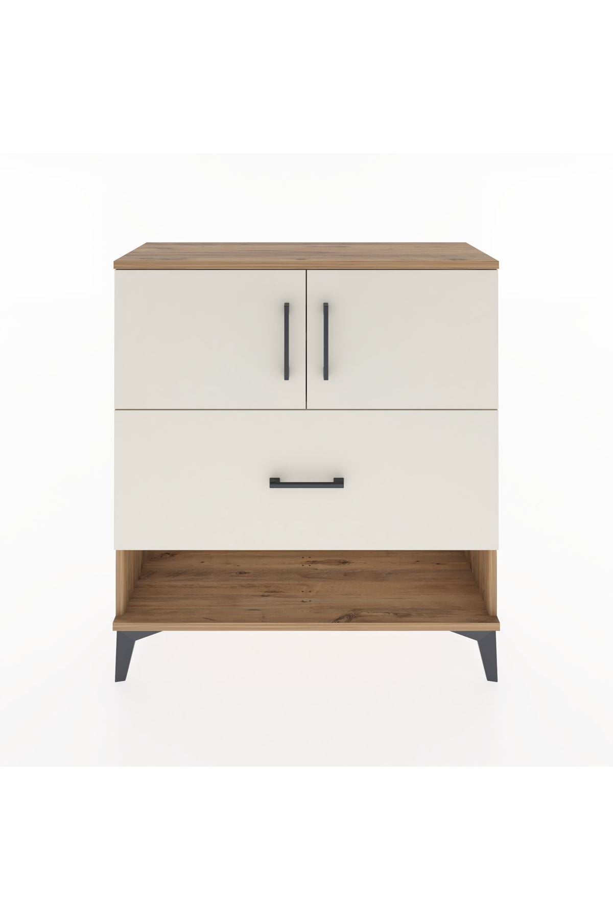 Arges Şifonyer 2 Raflı Tek Çekmeceli 2 Kapaklı 88x30x96 - S04M056V7A