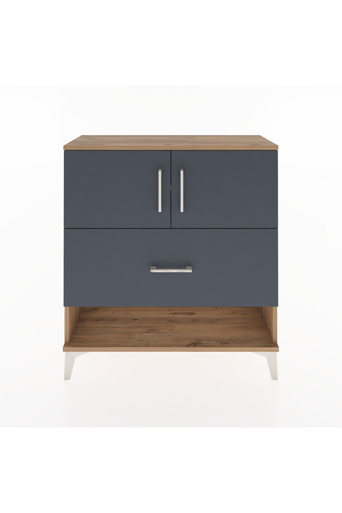 Arges Şifonyer 2 Raflı Tek Çekmeceli 2 Kapaklı 88x30x96 - S04M056V8A