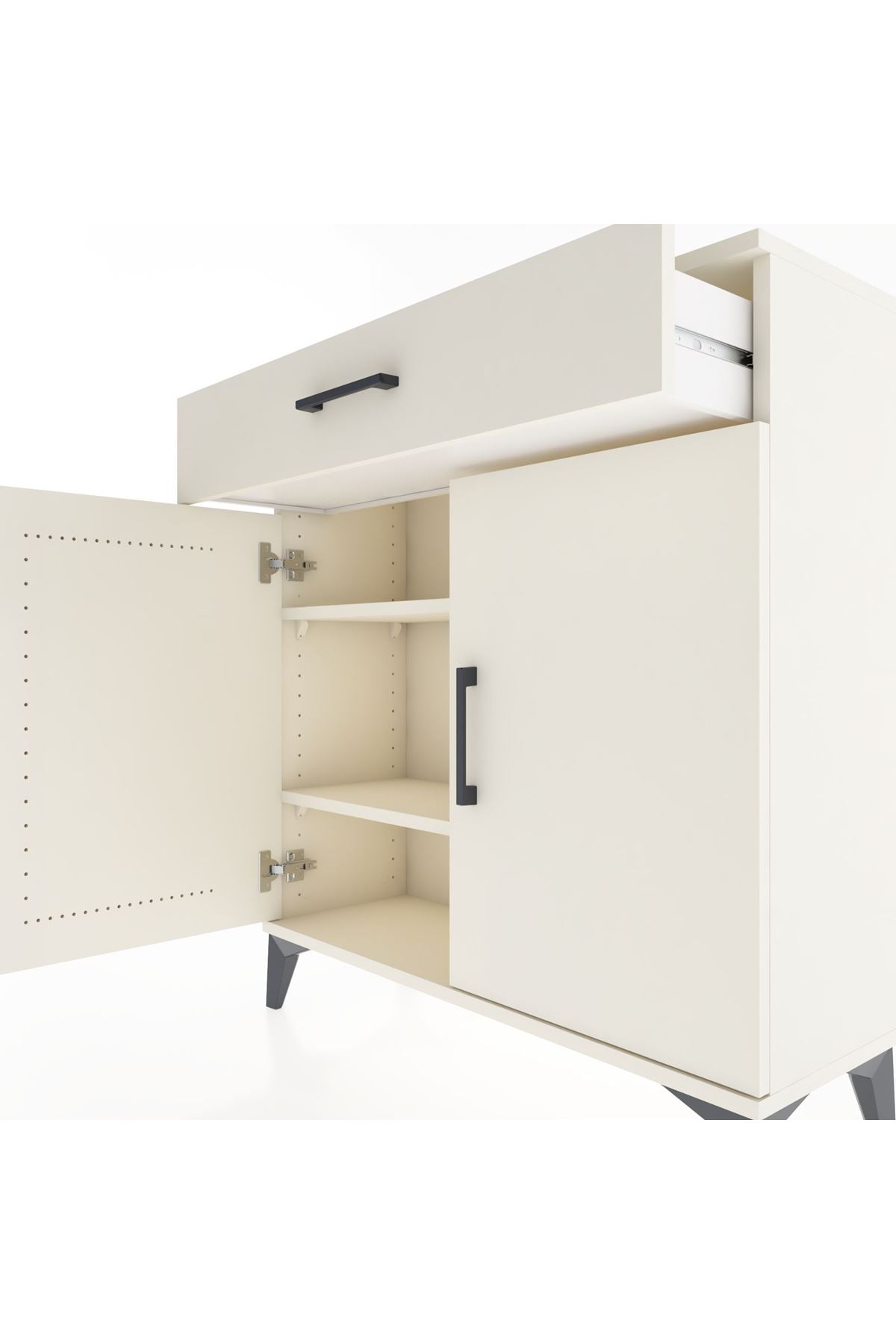 Arges Şifonyer 2 Raflı Tek Çekmeceli 2 Kapaklı 88x30x96 - S04M059V1A