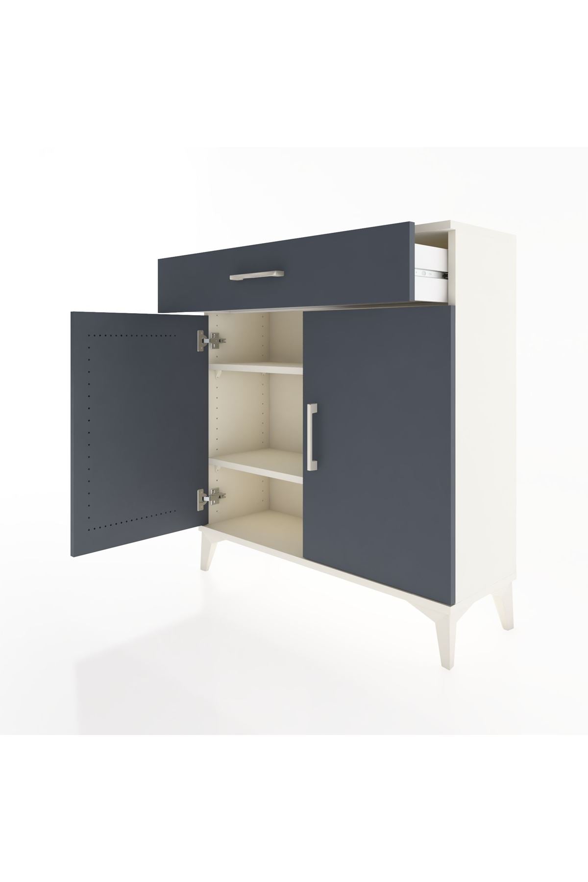 Arges Şifonyer 2 Raflı Tek Çekmeceli 2 Kapaklı 88x30x96 - S04M059V2A