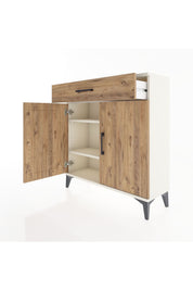 Arges Şifonyer 2 Raflı Tek Çekmeceli 2 Kapaklı 88x30x96 - S04M059V3A